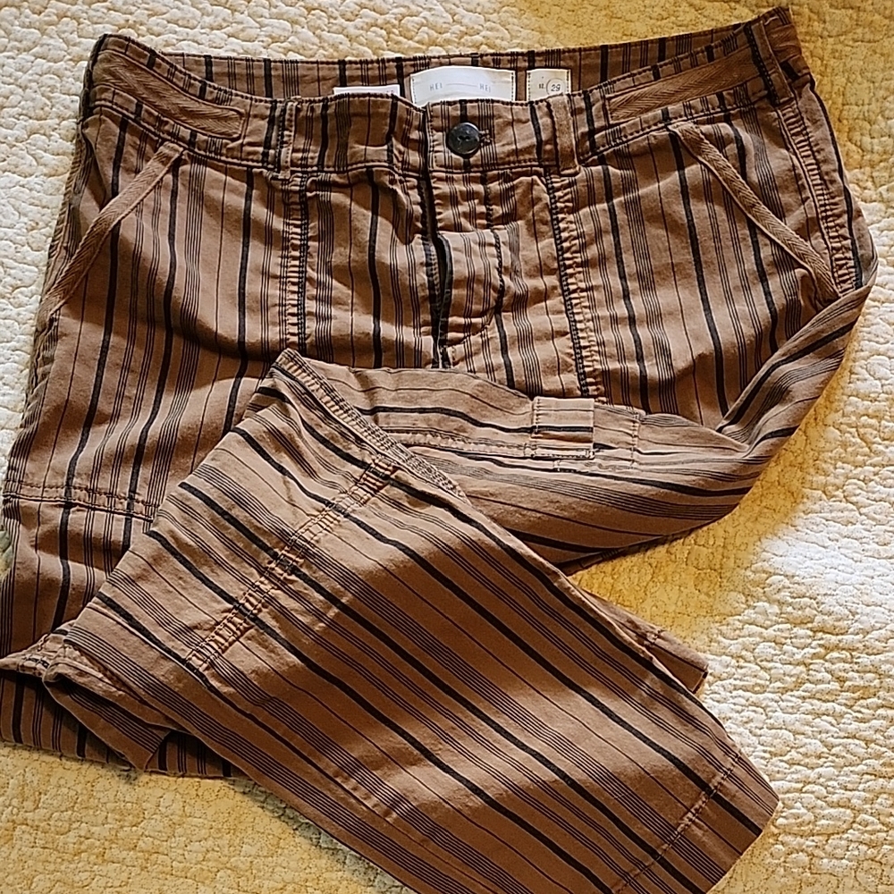 Womens Anthropologie HEI HEI  Striped Brown Pants  29 THE WANDERER